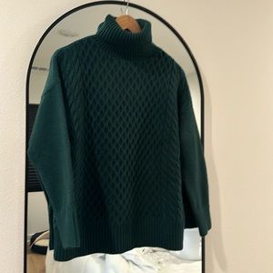 Mixed cable turtleneck sweater